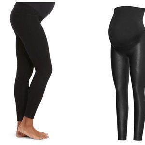 Spanx Mama Faux Maternity Leather Leggings S